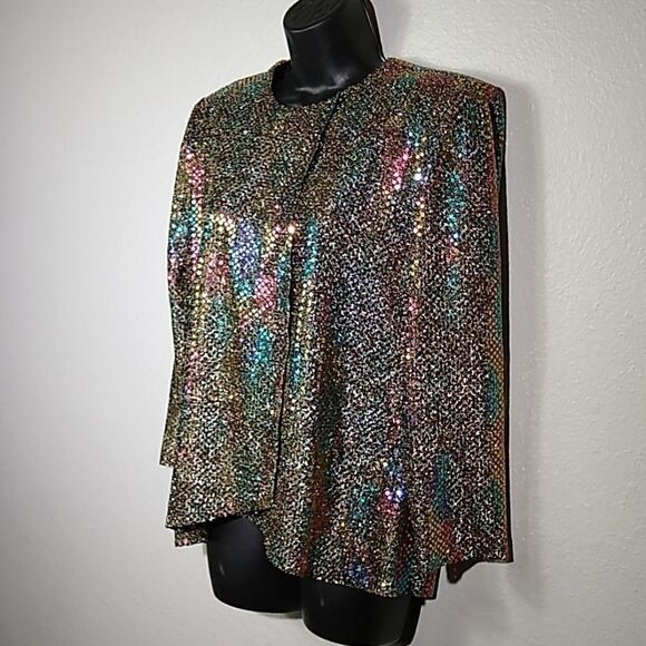Betsys Things Vintage 80s Confetti Dot Wrap Top 8 - Picture 2 of 6